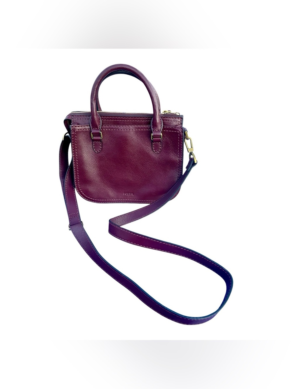 Fossil Small Crossbody Satchel in Deep Berry Purple - Picture 2 of 9